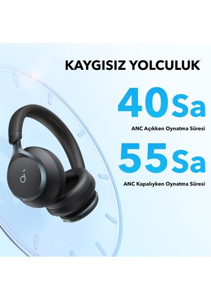 Soundcore Space One Kablosuz Kulaküstü Kulaklık - 40 Saat Oynatma Süresi - Anc - Bluetooth 5.3 -Aı Destekli 3 Mikrofon - Pembe