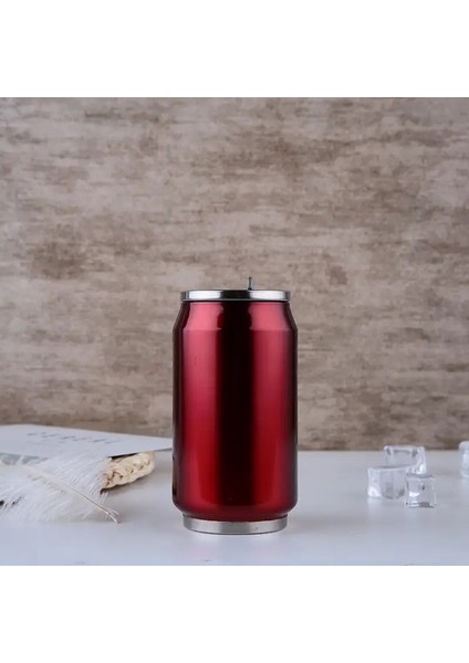 Içecek Saman Termos ile Sıcak Yalıtım Olabilir Garrafa Termica Paslanmaz Çelik Su Şişesi 300/500ML Kapasite: 300ML/RENK: Kırmızı (Yurt Dışından)