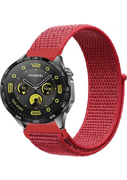 Huawei Watch Gt4 46MM Uyumlu Kordon Kumaş Desenli Cırt Cırtlı Spor Kayış