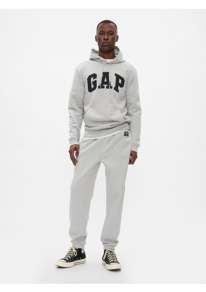 Erkek Açık Gri Gap Logo Fleece Jogger Eşofman Altı