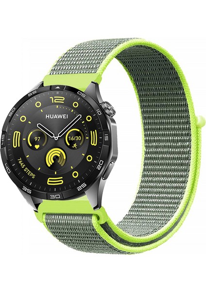 Huawei Watch Gt4 46MM Uyumlu Kordon Kumaş Desenli Cırt Cırtlı Spor Kayış