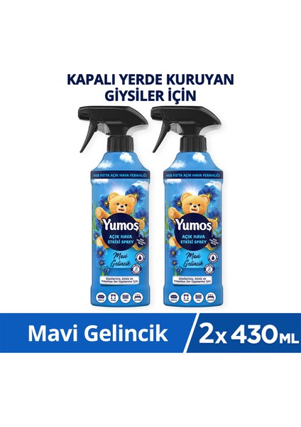 Açık Hava Etkisi Sprey Yıkanması Zor Eşyalar Için Giysi Spreyi Mavi Gelincik 430 ml X2