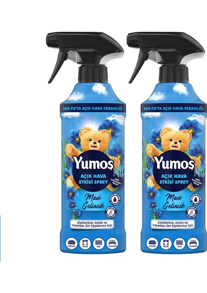 Açık Hava Etkisi Sprey Yıkanması Zor Eşyalar Için Giysi Spreyi Mavi Gelincik 430 ml X2