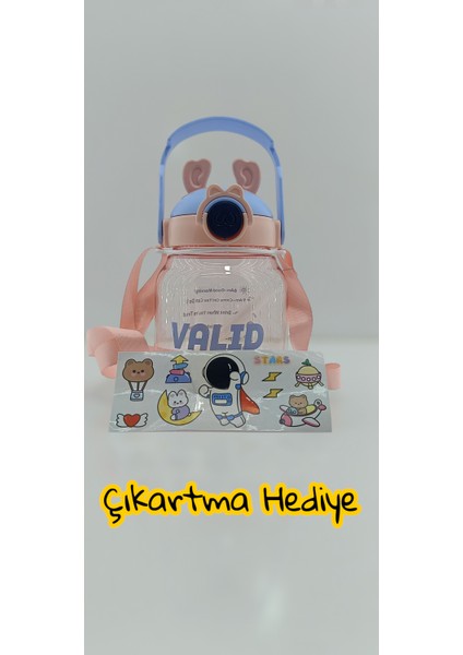Hediyeli, Ithal Lüx Kulaklı Pembe Matara/suluk 1100 ml (446) fırsatları