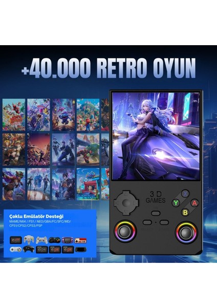 Retro Arcade V40 Max Arkos 2.0 +40.000 Oyunlu El Konsolu 256 GB fiyatları