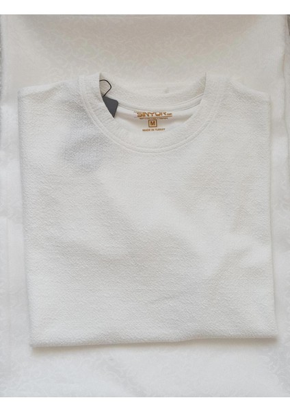 Is Berceste Jakarlı Sıfır Yaka Kısa Kollu Erkek Tshirt