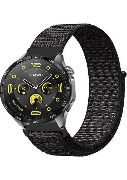 Huawei Watch Gt4 46MM Uyumlu Kordon Kumaş Desenli Cırt Cırtlı Spor Kayış