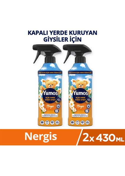 Açık Hava Etkisi Sprey Yıkanması Zor Eşyalar Için Giysi Spreyi Nergis 430 ml X2