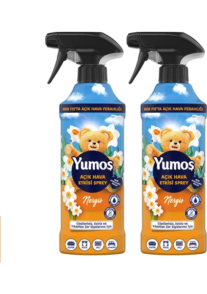 Açık Hava Etkisi Sprey Yıkanması Zor Eşyalar Için Giysi Spreyi Nergis 430 ml X2