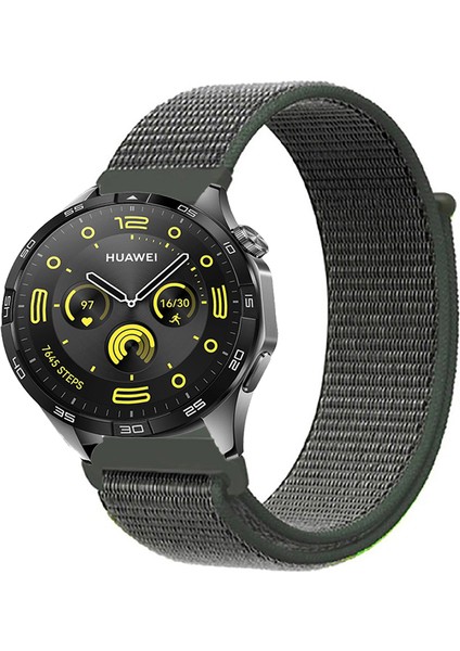 Huawei Watch Gt4 46MM Uyumlu Kordon Kumaş Desenli Cırt Cırtlı Spor Kayış