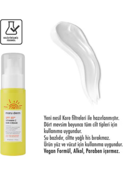 Maruderm C Vitamini Içerikli Güneş Kremi SPF50+ – & Antioksidan Etki, 50 ml fırsatları