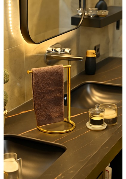 Altın Renk Metal Dikey Havluluk Paslanmaz | Tezgah Üstü Modern Banyo Organizer, Çok Amaçlı, Düzenleyici, Organizer