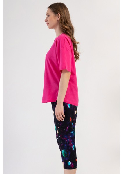 Pamuklu Kadın Büyük Beden Düşük Omuzlu Kısa Kol Kaprili Pijama Takım , 408363 modelleri