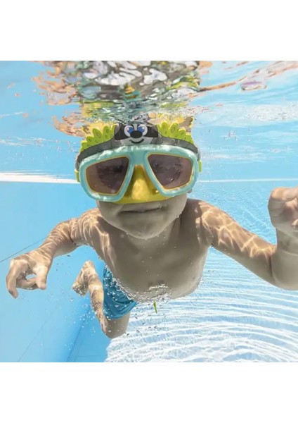 Çocuk Deniz Havuz Yüzücü Dalış Gözlüğü 3+ Yaş Su Sızdırmaz Uv Korumalı Geniş Görüş Açılı Figürlü fırsatları