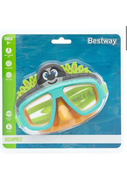 Çocuk Deniz Havuz Yüzücü Dalış Gözlüğü 3+ Yaş Su Sızdırmaz Uv Korumalı Geniş Görüş Açılı Figürlü