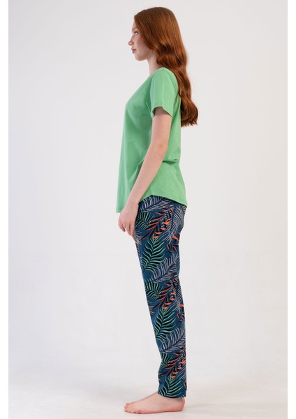 Pamuklu Kadın Büyük Beden Kısa Kol Pijama Takım , 409230