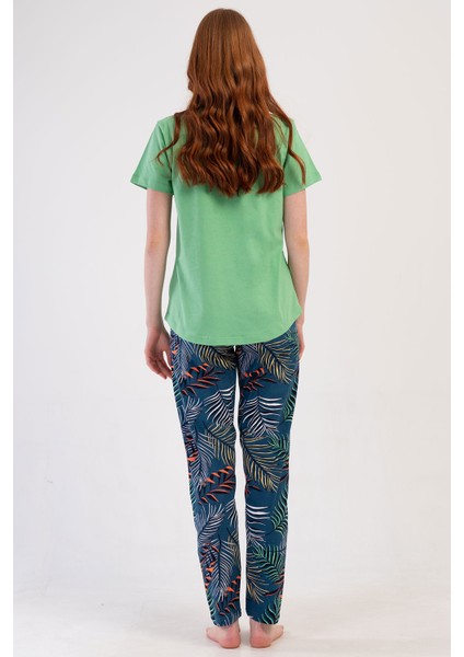 Pamuklu Kadın Büyük Beden Kısa Kol Pijama Takım , 409230