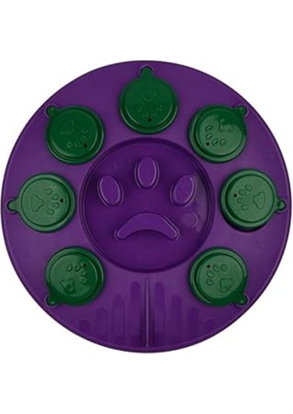 Mor-Yeşil Kedi Köpek Bulmacası ve Yavaş Yeme Mama Kabı, Eğlenceli ve Kullanışlı Tasarım