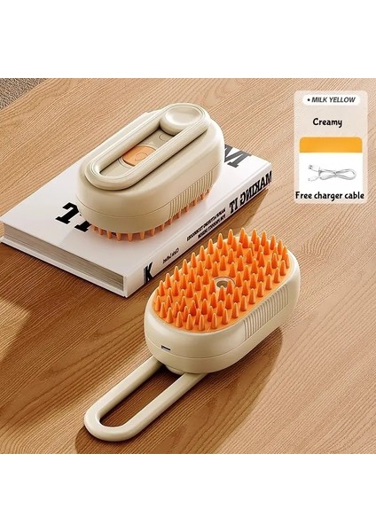 3 Arada 1 Pet Fırça Kedi Buhar Fırçası Pet Temizleme Masaj Pet Tımar Için Papa Fırçası Karışık ve Gevşek Saç Roloru Çıkarma: Açık Sarı (Yurt Dışından)