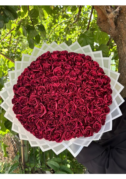 90 Lı Isteme Söz Nişan Solmayan Gül Buketi Bordo Dışı Beyaz fiyatları