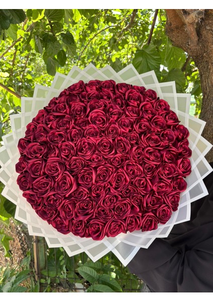 90 Lı Isteme Söz Nişan Solmayan Gül Buketi Bordo Dışı Beyaz modelleri