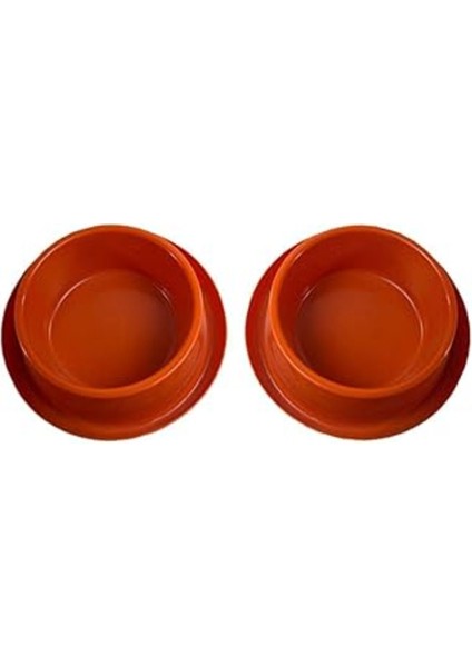 2'li Plastik Mama ve Su Kabı Seti, 400 Ml, Turuncu, Kediler ve Köpekler Için