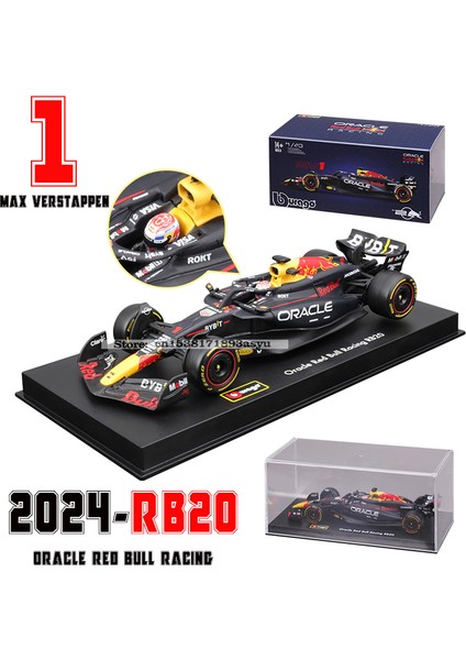 Bburago 1:43 2024 RB20 F1 Red Bull Racing Tag Heuer 2023 RB19 Miami # 1. Verstappen # 11'li Perez Alaşım Araba Döküm Model Oyuncak (Yurt Dışından)