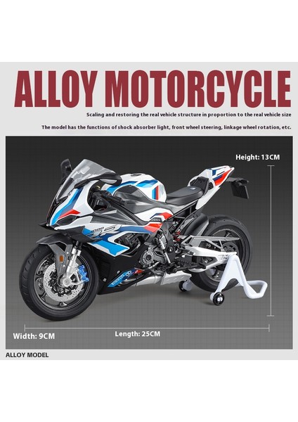 1:9 Bmw M1000RR S1000RR Yarış Alaşım Metal Döküm Motosiklet Modeli Simülasyon Hobi Koleksiyon Araç Modeli Doğum Günü Hediyesi Çocuk (Yurt Dışından) modelleri