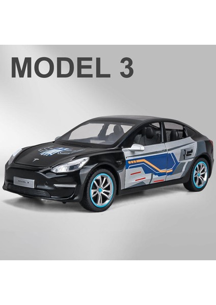 Yeni 1:24 Teslas Model Y Model 3 Şarj Yığını ile Alaşım Araba Döküm Oyuncak Araba Modeli Ses ve Işık Çocuk Koleksiyon Hediye (Yurt Dışından)