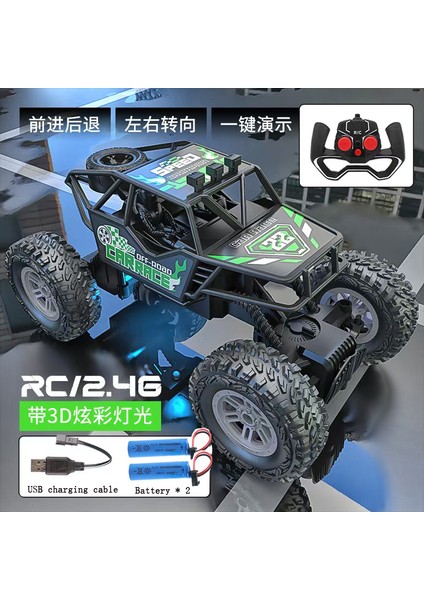 Renkli Yanıp Sönen Işıklar Lastik Tekerlekler Noel Çocuklarına Uygun Off-Road Oyuncak Araba ile Uzaktan Kumandalı Araba (Yurt Dışından)