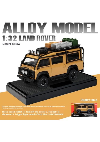 1:32 Land Rover Defender Van Off Road Alaşım Pres Döküm Model Araç Ses ve Işık Açık Hobi Dekoratif Süsler Arkadaşla Hediyeler (Yurt Dışından)