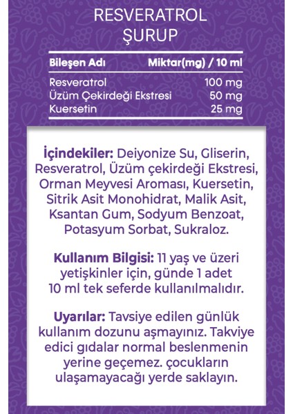 Resveratrol Şurup Orman Meyveleri Aromalı 150 ml fırsatları