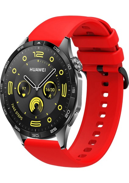 Huawei Watch Gt4 46MM Uyumlu Kordon Yumuşak Dokulu Soft Renk Tokalı Silikon Kayış