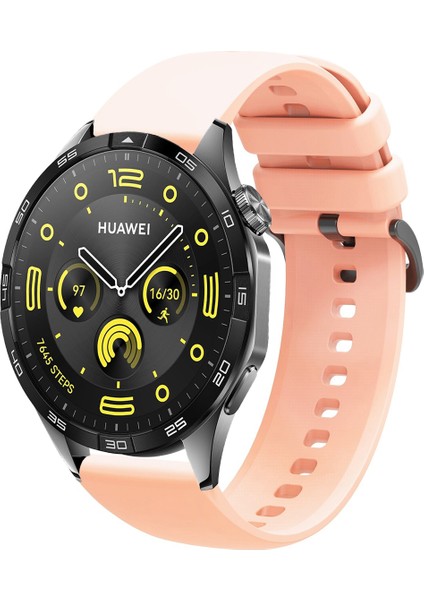 Huawei Watch Gt4 46MM Uyumlu Kordon Yumuşak Dokulu Soft Renk Tokalı Silikon Kayış