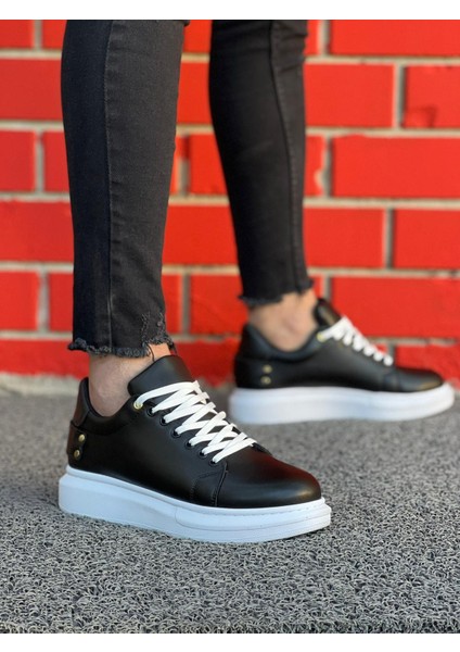 J047 Bağcıklı Ortopedik Taban Günlük Erkek Spor Sneaker Ayakkabı Bt Siyah fiyatları