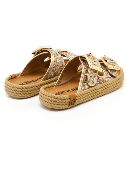 ATH12-10001 Bohonomad Athens Kadın Terlik Altın Şönil fırsatları