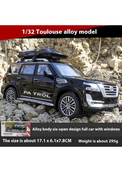 1:32 Nissan Devriye Off Road Suv Alaşım Metal Pres Döküm Model Araç Geri Çekin Serisi Ses ve Işık Oyuncak Araba Için Erkek Hediye Doğum Günü (Yurt Dışından)