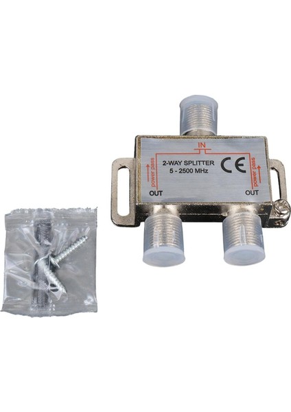 Fully E-335A 5-2500MHZ 1-2 Anten Splitter Powerpass Çanak Anten Uydu Sinyal Çoklayıcı Çoğaltıcı