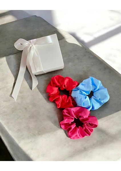 Özel Kutuda Color Burst Saten Scrunchie 3’lü Set fiyatları