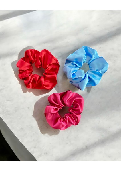Özel Kutuda Color Burst Saten Scrunchie 3’lü Set modelleri