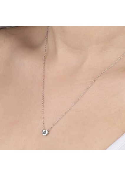 Swarovski Taşlı Gümüş Kalp Bayan Kolye fiyatları