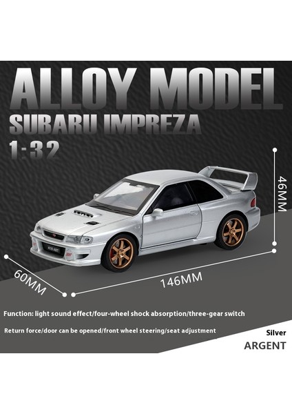 Jdm 1:32 Suu Impreza Wrx Stı Modifiye Araç Alaşım Metal Pres Döküm Model Araba Ses ve Işık Geri Çekin Doğum Günü Hediyesi Çocuk Için (Yurt Dışından)