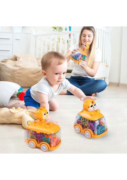 Bebek Hayvan Araba Oyuncakları Bebekler Basın ve Git Dişli Araba 1 2 3 Yaşında Geri Çekin Araba Işıklı Oyuncak Doğum Günü Hediyesi Çocuklar Için Erkek ve Kız (Yurt Dışından) fırsatları