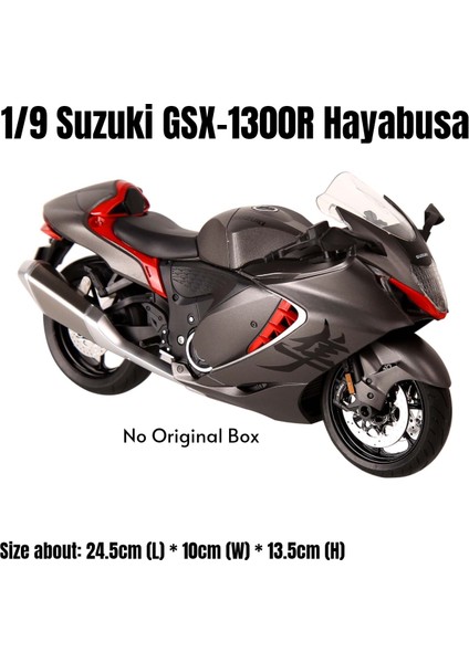 1/9 Suzuki Hayabusa GSX-1300R Oyuncak Motosiklet Yarış Modeli Diecast Minyatür Büyük Boy Lightable Koleksiyonu Hediye Boy Çocuk (Yurt Dışından)