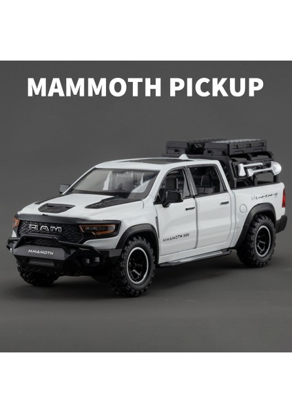 1:32 Dodge Ram 1000 Trx Mamut Picku Alaşım Araba Modeli Ses ve Işık Geri Çekin Çocuk Oyuncak Koleksiyon Doğum Günü Hediyesi (Yurt Dışından)