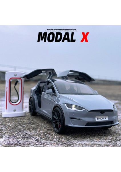 1:24 Tesla Model x Simülasyon Alaşım Araba Modeli Araç Ses ve Işık Geri Çekin Oyuncak Araba Çocuk Koleksiyonu Dekorasyon Hediye C292 (Yurt Dışından) modelleri