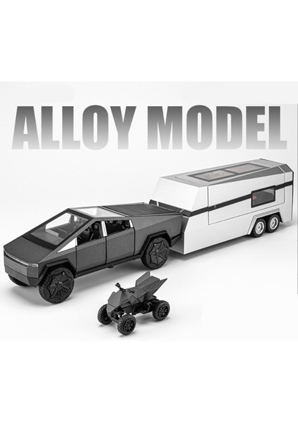 1/32 Siber Oyuncak Kamyon Pikap Alaşım Araba Modeli Döküm Off-Road Araçlar Kamyon Araba Modeli Ses Işığı Çocuk Oyuncakları Bavul ile Hediye (Yurt Dışından)