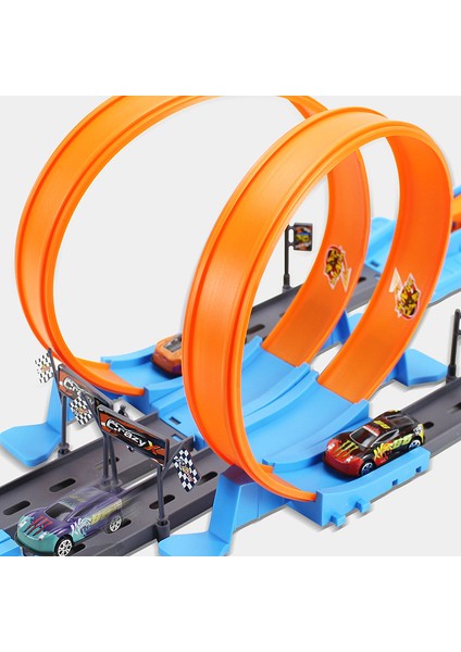 Sıcak Dublör Hız Çift Araba Tekerlekleri Modeli Yarış Pisti Diy Montajlı Ray Kitleri Mancınık Raylı Araba Yarışı Erkek Çocuk Oyuncakları Çocuklar Için Hediye (Yurt Dışından) modelleri