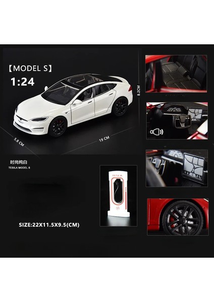 1:24 Tesla Model S Minyatürleri Simülasyon Alaşım Metal Pres Döküm Model Araba Ses ve Işık Oyuncak Arabalar Çocuklar Için Erkek Arkadaşı Için Hediyeler C270 (Yurt Dışından)