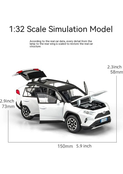 1:32 Döküm Rav4 Araba Modeli - Işıklar Ses Direksiyon! Mükemmel Çocuk Doğum Günü Hediyesi. Çocuklar Için Ideal Off-Road Tundra Kamyon Oyuncakları (Yurt Dışından) modelleri